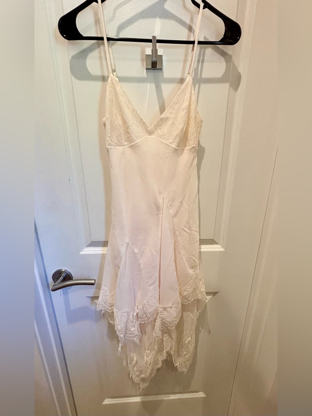 NWT Thirty Thirty boho Lace Trim Slip Dress in Light Cream - S